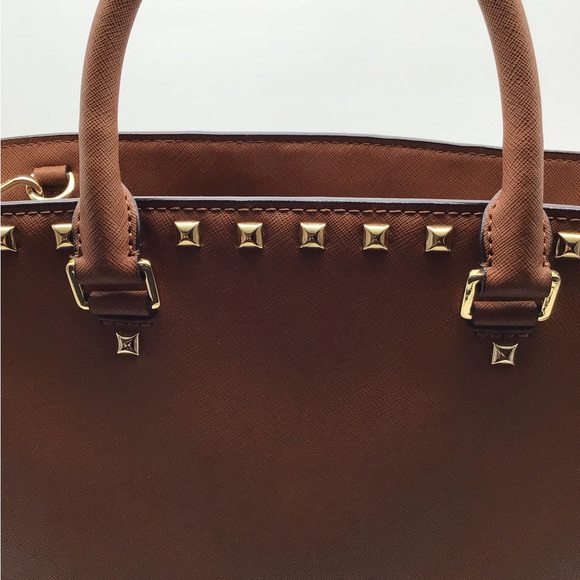 Michael Kors Selma Stud Large Brown Tote - Excellent Used Condition - Picture 9 of 16